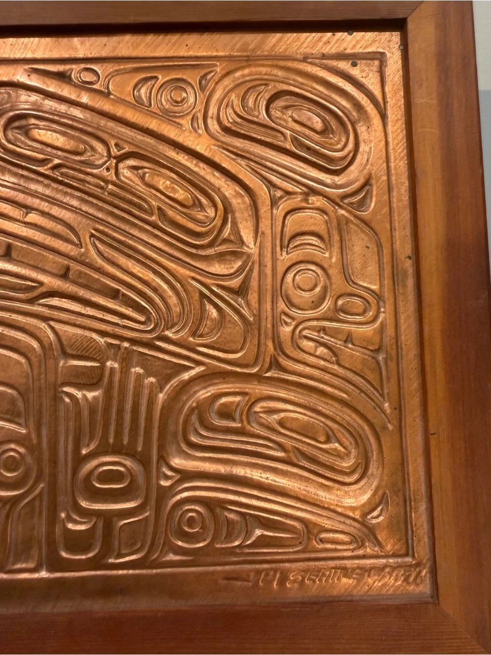 Large 1997 Joseph Paul Illg Copper Relief Art Panel Raven Whale Keepsake Box - Picture 15 of 15